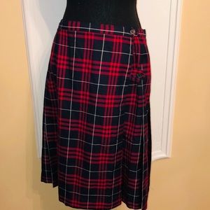 🔖LANDS’ END🔖PLEATED PLAID TWO TAB SKIRT🔖